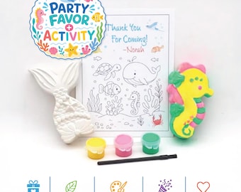Ocean Painting Party Favors for Kids – DIY Plaster ocean Craft paint Kits – Birthday Activity Gift  – under the sea theme