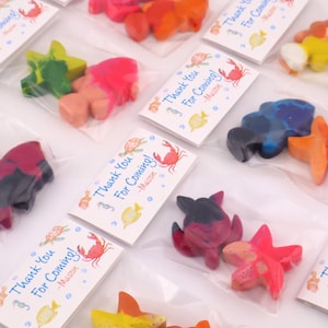 Ocean Crayons – Fish, Turtle, and Starfish Crayon Party Favors – Under the Sea Birthday Gift – Shaped Crayons for Kids – Sea Life Crayons