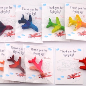 Recuerdos de fiesta de crayones de avión – Regalo de cumpleaños de avión – Recuerdo para colorear con crayones de avión – Crayones de avión para niños – Recuerdos de cumpleaños de piloto imagen 3
