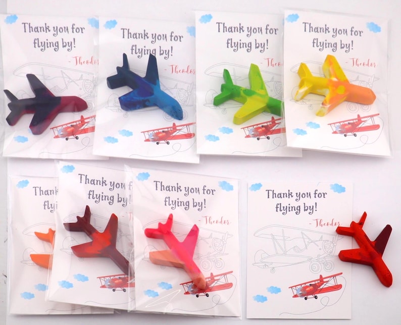 Recuerdos de fiesta de crayones de avión – Regalo de cumpleaños de avión – Recuerdo para colorear con crayones de avión – Crayones de avión para niños – Recuerdos de cumpleaños de piloto imagen 3
