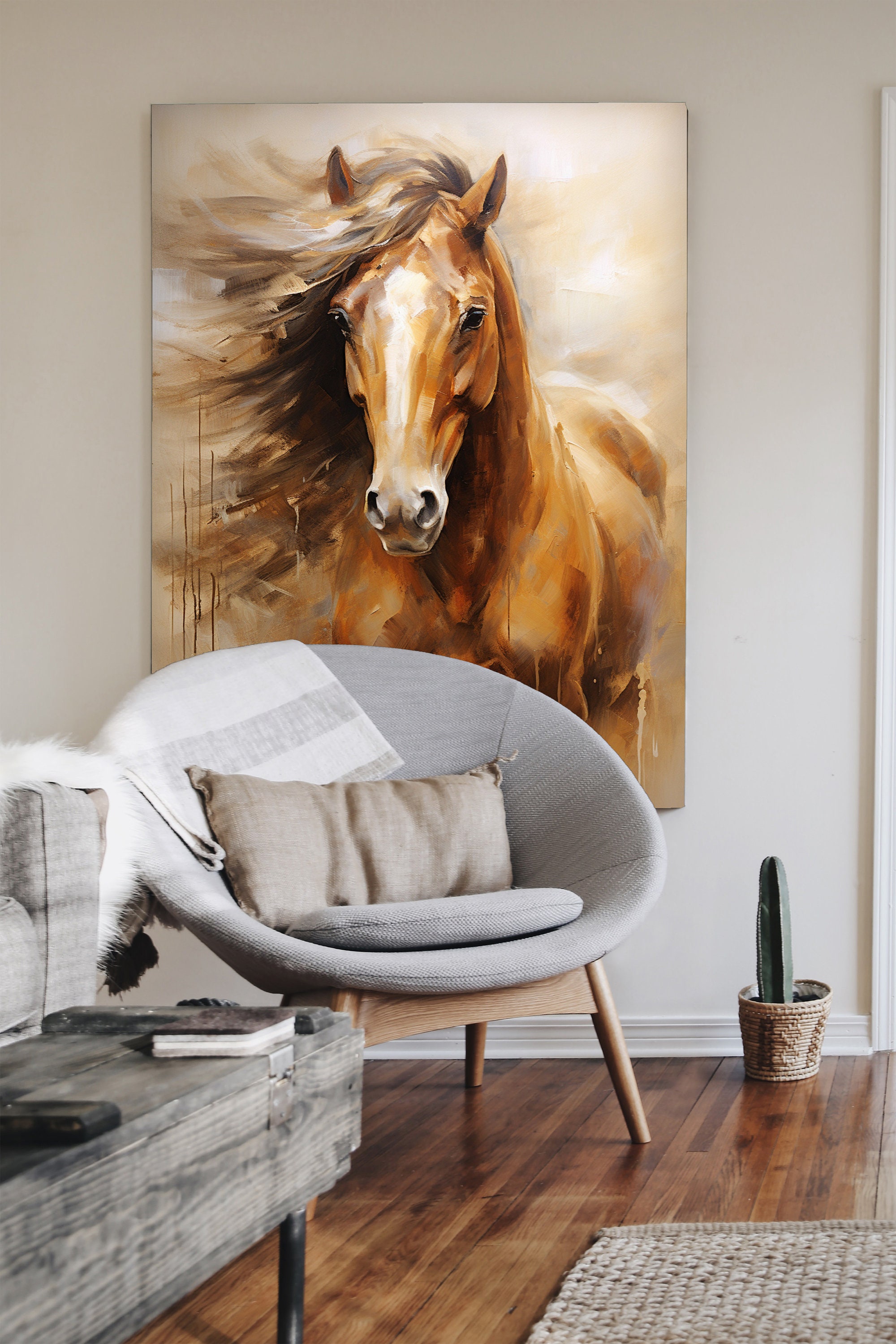 Horse Portrait Painting Black Horse Painting Custom Oil Etsy