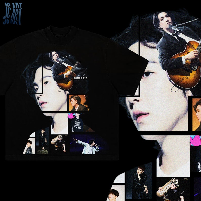 T-shirt design, Suga , Poster ver v2. , Bts,Bangtan png design, For Dtg, dtf printing 300 dpi image 2