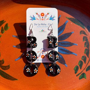 Talavera Style BOO. Halloween. Día de los Muertos. Espooky. Aretes. Mexican Earrings.