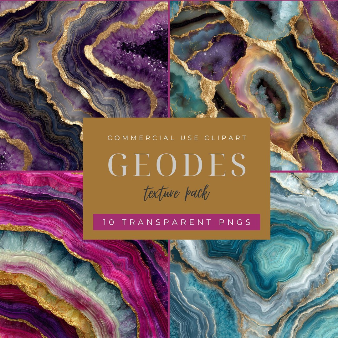 Geode Custom Textures Geode Digital Paper Pack L Luxury Geode Textures | Gold Veins ...