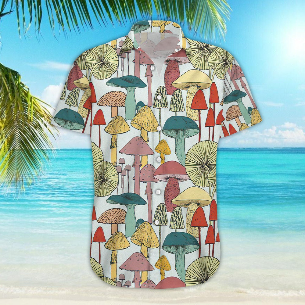 Discover Mushroom Hawaiian Shirt - High Quality Mushroom Lover Art Tropical Hawaii Shirts