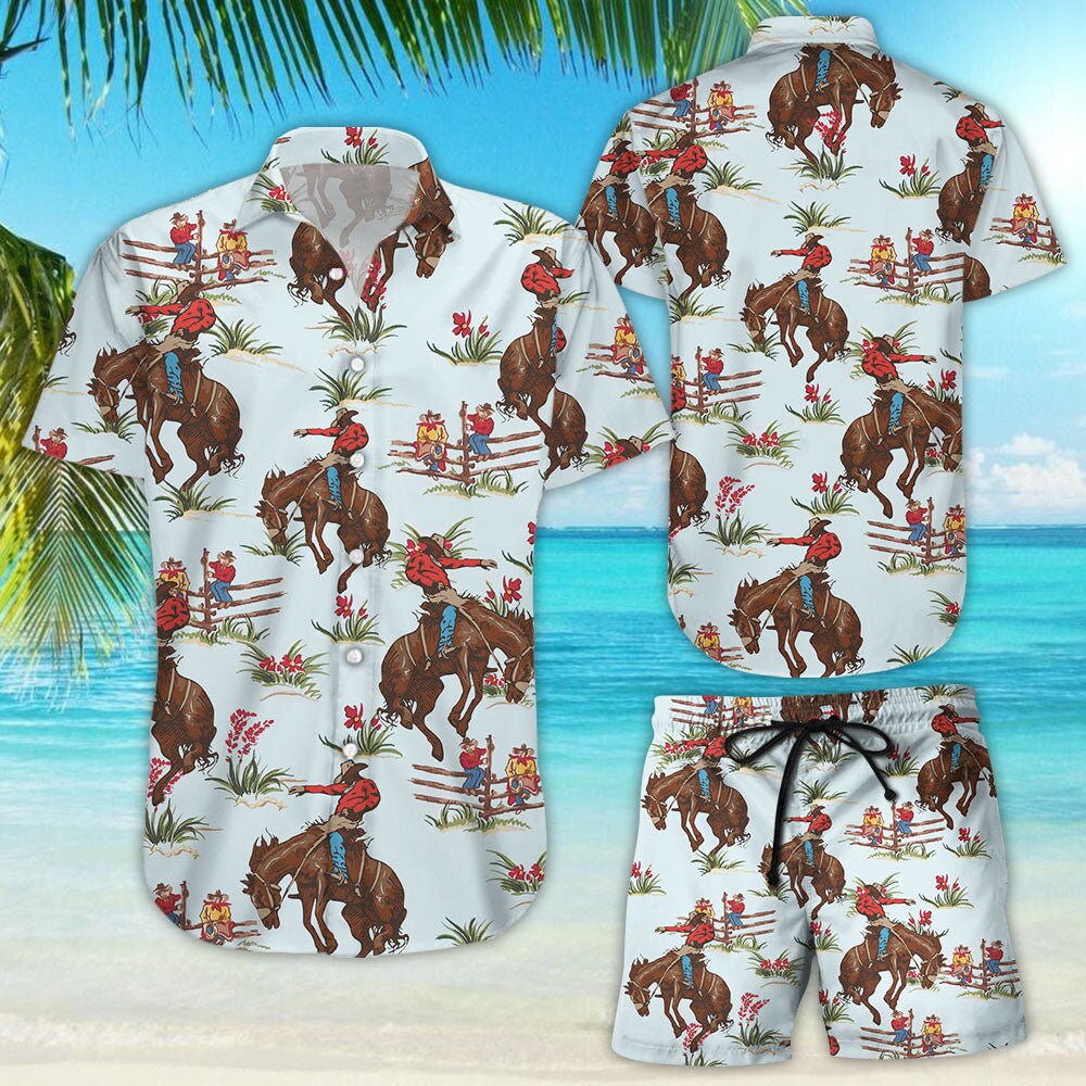 Discover Cowboy Hawaiian Shirt - Awesome Cowboy Ridding Horse Hawaii Shirt - Summer Gift For Men