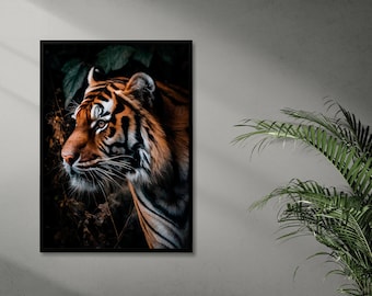 Impression côté tigre, art mural tigre, grand poster safari, impressions pour chambre d'enfant, chambre de bébé Safari, art tigre, décoration d'intérieur, téléchargement numérique