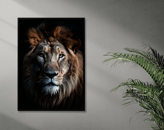 Nahaufnahme Löwe, Löwe Wandkunst, große Poster Safari, Wohnkultur, Safari Kinderzimmer, Löwen Kunst, digitaler Download