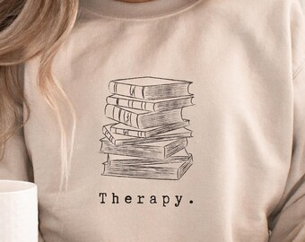 Reading sweatshirt, Reading sweater, Booklover gift, Reading, Cosy sweatshirt, Book nerd, Reading therapy, Therapy, Self care sweatshirt