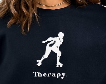 Roller Skate Therapy, Roller skate, Roller skate accessories, Roller derby gift, Gift for roller skater, 90's Sweatshirt 90's Shirt, Therapy