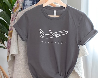 Reis T-shirt, vliegtuigshirt, reiscadeau, reiscadeau, Wanderlust T-shirt, T-shirt avontuur, vakantieshirt, reisliefhebber, therapie
