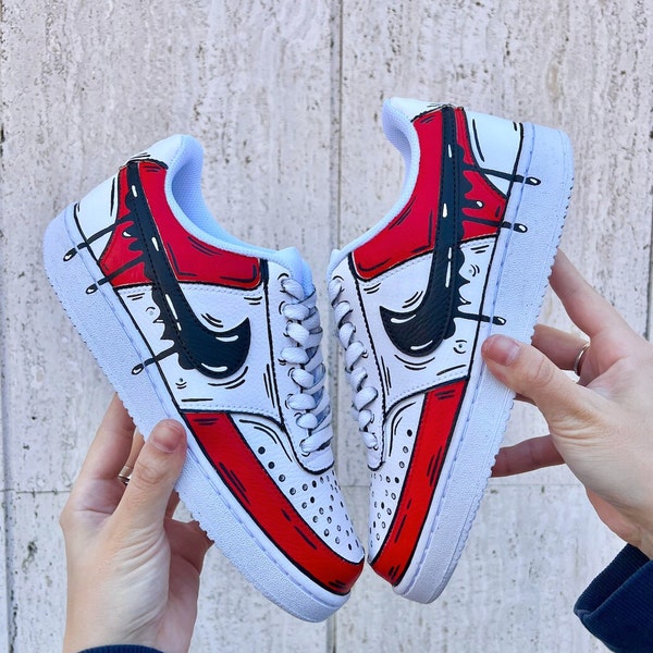 Hand painted Nike Court Vision Cartoon Drip