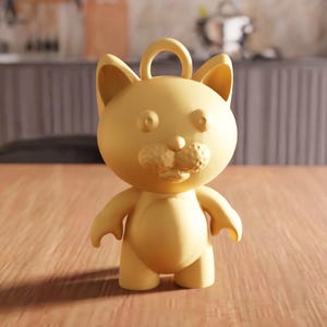 3D Cute Cat Keychain STL File - Cat Figurine Gift for Her, Digital Cat Model, Cat Lover Decor, 3D Printing File, Mini Cat for Accessories
