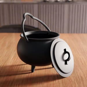 3D Cauldron Decor STL File - Halloween Witch Pot, Trick or Treat Prop, Spooky Home Decor, 3D Printing, Digital Cauldron Model