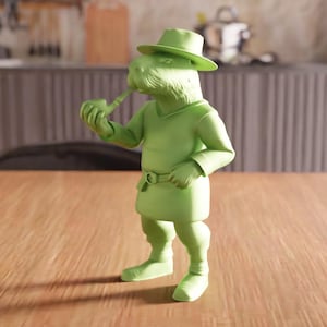 3D Cute Capybara with Pipe Figure STL File - Detailed Capybara Art, 3D Printing Design, Unique Capybara Gift Idea, Digital 3D Figure Print