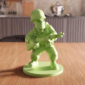 3D Soldier Figure STL File - Toy Soldier for Collection, 3D Printing Gift for Dad, Kids Toy, Digital Model, Military Decor Figurine