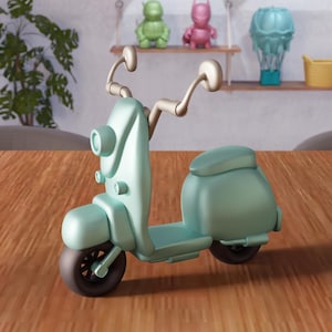3D Miniature Scooter Bike Decor STL File - Vintage Bike Model for Kids, Motorcycle Art Piece, Ornament Gift, 3D Printing, Digital Download