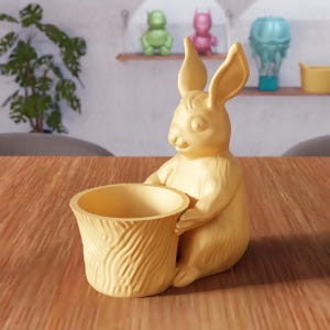 3D Easter Bunny Basket STL File - Cute Bunny Planter, Indoor Easter Decor, Gift Idea, 3D Print File, Spring Bunny Pot, Digital Download