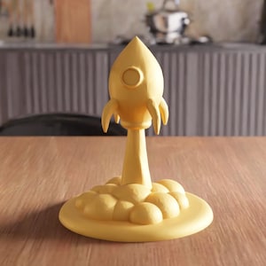 3D Rocket Takeoff Decor STL File - 3D Printed Gifts for Him, Office Decor, Digital File, Unique Home Decor, 3D Printing