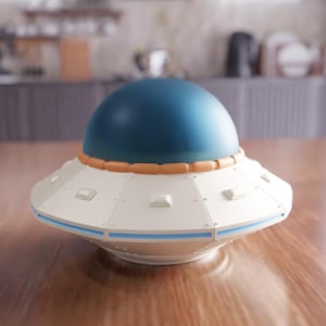 3D UFO Raumschiff STL Datei - Futuristisches Alien Raumschiff Dekor, Einzigartiges Sci-Fi Ornament, Digitales Raummodell, Moderne Schreibtischdekoration