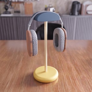 3D Gaming Headset Stand STL File - Personalized gamer headphone stand, Modern desk accessory, Game room decor item, Compact headset holder