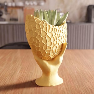 3D Hand Holding Planter STL File - Hand Decor For Home, Unique 3D Printable Planter, Indoor Desk Planter, Decorative Pot, Cute Plant Holder