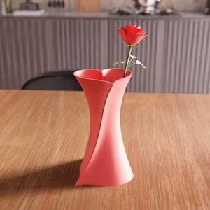 3D Heart Vase STL File - Valentines Gift for Girlfriend, Unique Heart Vase, Romantic Flower Vase, Desk Decor, 3D Printable Gift