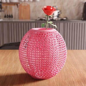 3D Wireframe Flower Vase STL File - Gifts for Him, Modern Home Decor, Art Deco Vase, Printable, 3D Printing, Unique 3D Art