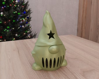 3D Christmas Gnome Tea Light Decor with 3D Stl File & Garden Decor, Christmas Decor, 3D Printed Decor, Christmas Gift, 3D Printing
