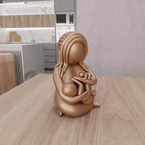 母の日と 3D プリント用の 3D 母と子のフィギュア、母の日のギフト、3D プリントの装飾、母親へのギフト