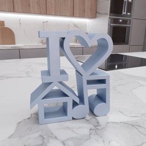 Modelo de texto musical 3D I Heart House para decoración del hogar con archivo STL y decoración de letras, archivo de impresión 3D, arte de letras, arte 3D, buena onda, decoración impresa en 3D