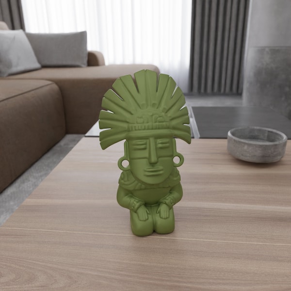3D Aztec Statue Decor Gifts for Him with 3D Print Stl Files & 3D Printed Decor, Aztec Art, Statue, 3D Printing, Home Decor, 3D Figure Print