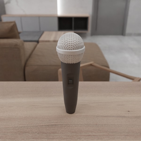 3D Microphone Stl Decor with 3D Print Stl Files and Gift for Singer & Miniature Microphone, 3D Printing, Home Decor, 3D Printed Decor