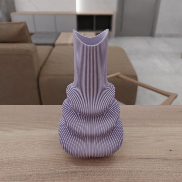 3D Futuristic Vase for Flowers Gifts for Him with 3D Print File & Modern Decor, 3D Printing, Art Deco Vase, Vases, 3D Printed Decor, 3D Art