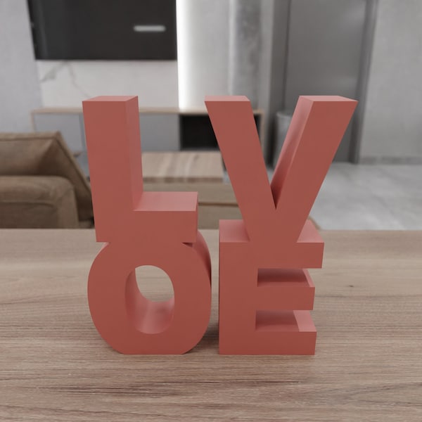 3D Love Model for Home Decor and Gifts for Couple with Stl File & Modern Decor, 3D Print File, Valentine, 3D Printing, 3D Printed Decor