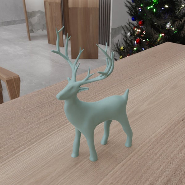 3D Christmas Deer Decor with 3D Stl Files & Deer Print, 3D Figure, Deer Decor, 3D Print File, Gift for Mom, 3D Printing, Deer Gift