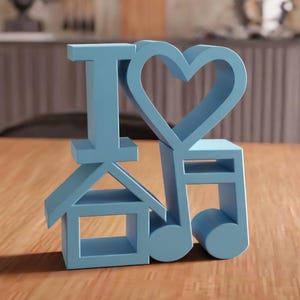 3D I Heart House Music STL File - Music Wall Decor, Letter Art for DJs and Music Lovers, 3D Printable Sign, Digital File, Home Decor