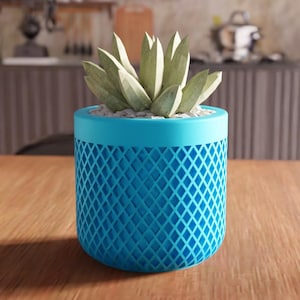 3D Cylinder Planter STL File - Modern Planter Gift for Her, Decorative 3D Print File, Indoor Plant Pot, Digital Model for 3D Printing