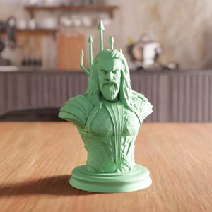 3D Aqua Man Figure STL File - Superhero Action Model for Him, 3D Printing Figure, Trident Decor, Digital Hero Statue, Gift for Fans