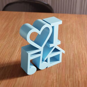 3D I Love Home Music Decor STL File - Modern Wall Accent Typography (Digital Download) image 5