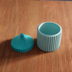 3D Ribbed Storage Jar STL File - Modern Lidded Container for Home Decor (Digital Download) image 8