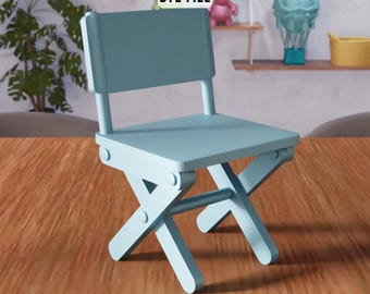 3D Folding Chair STL File - Modern Minimal Chair Model for Decor (Digital Download)