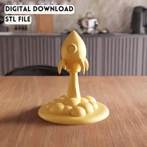 3D Rocket Launch STL File - Space themed desk ornament (Digital Download)