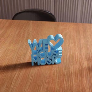 3D We Love Music STL File - music quote decor sign modern typography (Digital Download) image 5