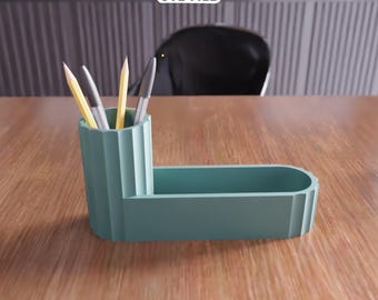Arquivo STL para Organizador de Mesa Moderno 3D - Porta-Canetas e Bandeja Minimalista (Download Digital)