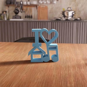3D I Love Home Music Decor STL File - Modern Wall Accent Typography (Digital Download) image 4