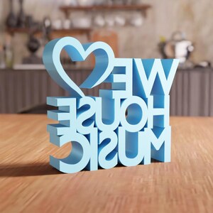 3D We Love Music STL File - music quote decor sign modern typography (Digital Download) image 4