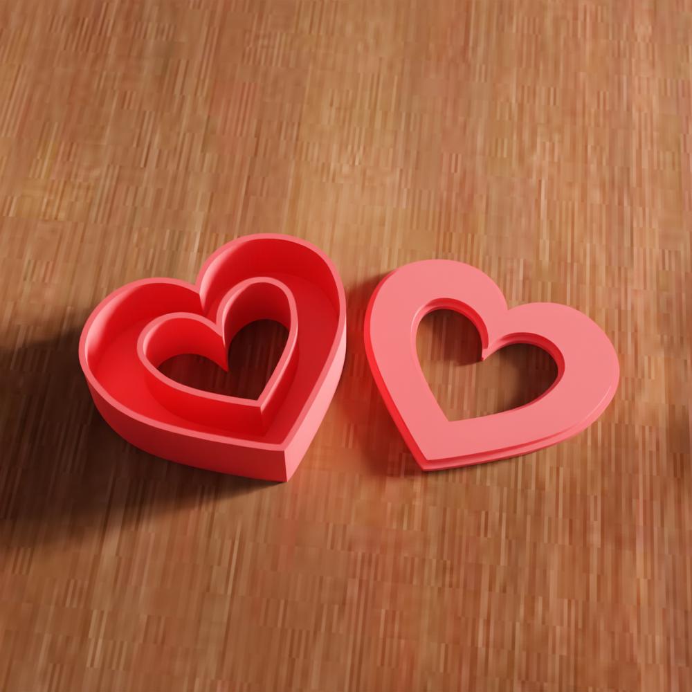 3D Heart Box STL File - Romantic Love Gift Decor Storage Design ...