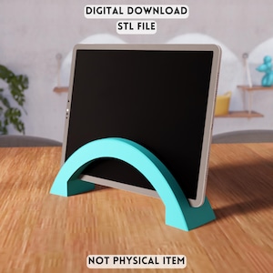 3D Tablet Stand STL File - Modern Arch Desk Holder for iPad (Digital Download)