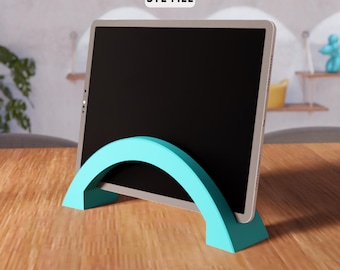 3D Tablet Stand STL File - Modern Arch Desk Holder for iPad (Digital Download)